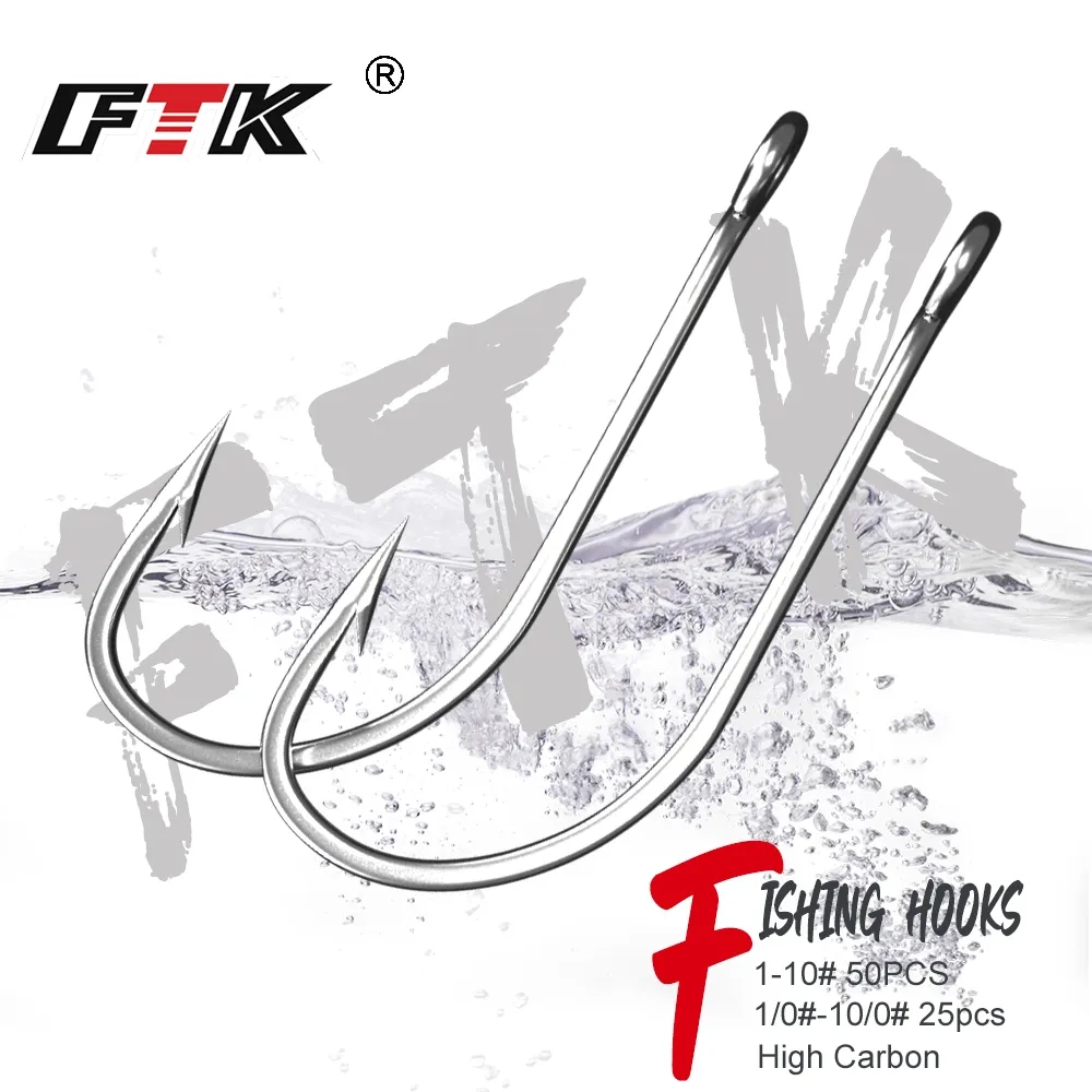 FTK Fishing Hooks 1-10#50PCS 1 - đánh giá và giá Fishing Hook Assortment